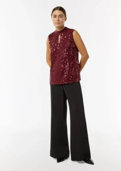 Pailletten-Top mit Cut-out