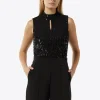 Paillettentop mit Cut-out