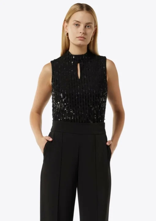 Paillettentop mit Cut-out