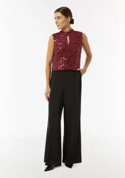 Pailletten-Top mit Cut-out