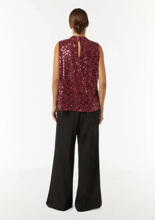 Pailletten-Top mit Cut-out