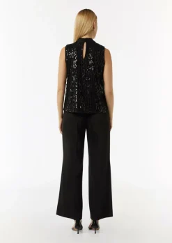 Paillettentop mit Cut-out