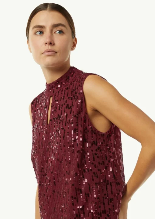 Pailletten-Top mit Cut-out
