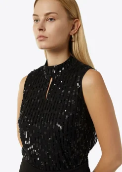 Paillettentop mit Cut-out