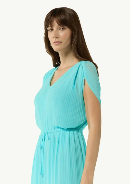 Plissee-Jumpsuit mit V-Ausschnitt