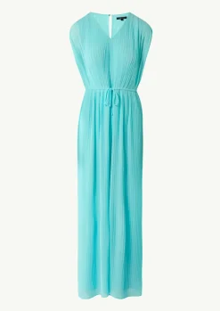 Plissee-Jumpsuit mit V-Ausschnitt