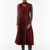 Plissee-Kleid aus Viskose mit Gürtel