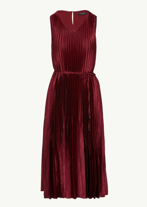 Plissee-Kleid aus Viskose mit Gürtel