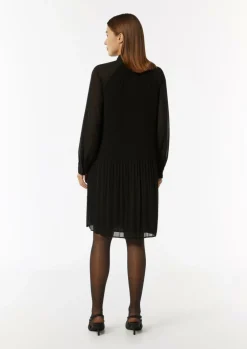 Plissiertes Chiffon-Kleid mit Schleifen-Detail