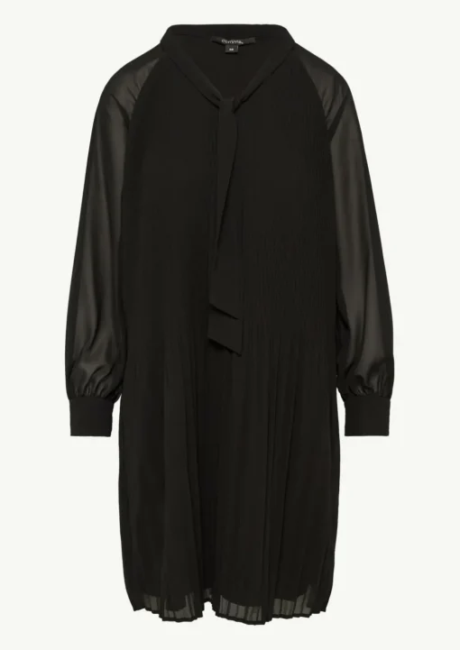 Plissiertes Chiffon-Kleid mit Schleifen-Detail