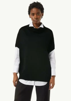 Poncho aus Viskosemix mit Rollkragen