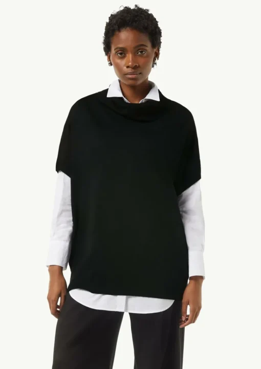 Poncho aus Viskosemix mit Rollkragen