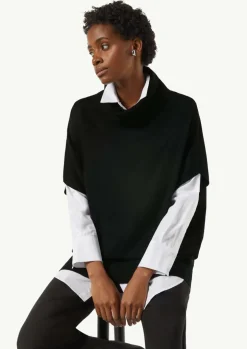 Poncho aus Viskosemix mit Rollkragen