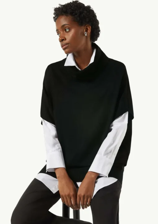 Poncho aus Viskosemix mit Rollkragen