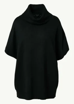 Poncho aus Viskosemix mit Rollkragen