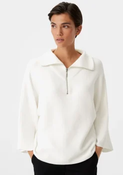 Poncho-Pullover mit Stehkragen