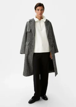 Poncho-Pullover mit Stehkragen