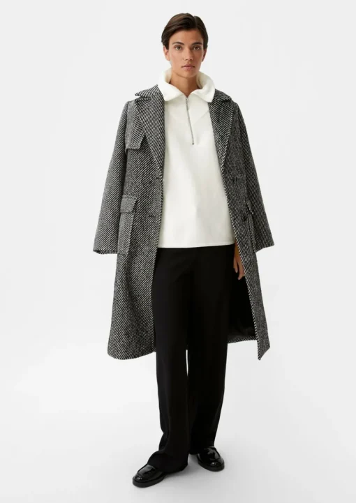 Poncho-Pullover mit Stehkragen