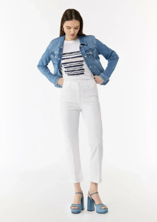 Regular Fit: Cropped Jeans mit Flared Leg