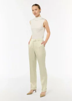 Regular: Satinhose mit geradem Bein