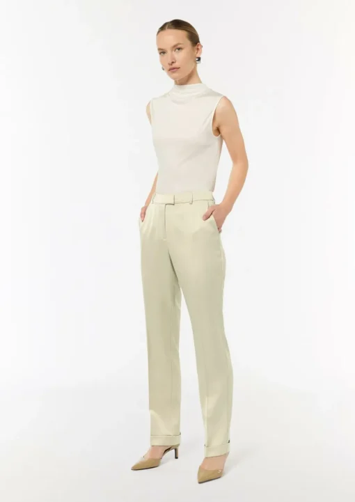Regular: Satinhose mit geradem Bein