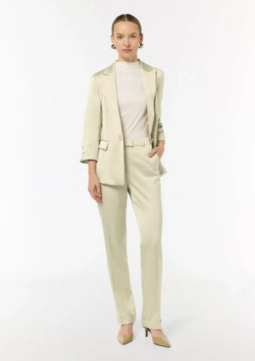 Regular: Satinhose mit geradem Bein