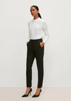 Regular: Stoffhose mit Fischgrat-Muster