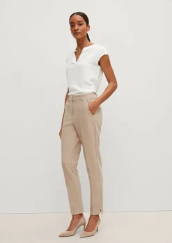 Regular: Stoffhose mit Fischgrat-Muster