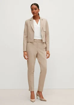 Regular: Stoffhose mit Fischgrat-Muster