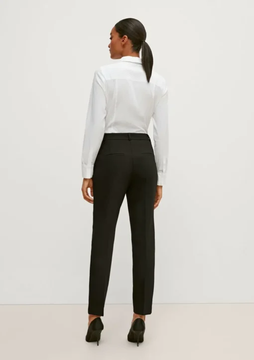 Regular: Stoffhose mit Fischgrat-Muster