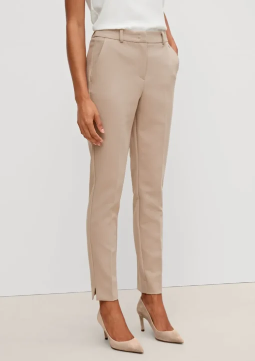 Regular: Stoffhose mit Fischgrat-Muster