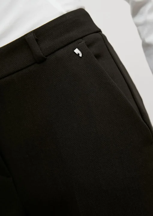 Regular: Stoffhose mit Fischgrat-Muster