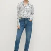 Relaxed: Boyfriend-Jeans mit Destroyes