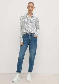 Relaxed: Boyfriend-Jeans mit Destroyes
