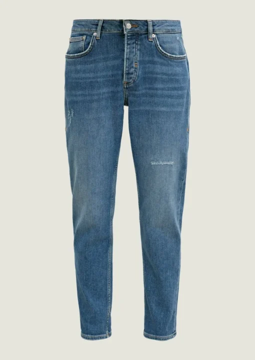 Relaxed: Boyfriend-Jeans mit Destroyes