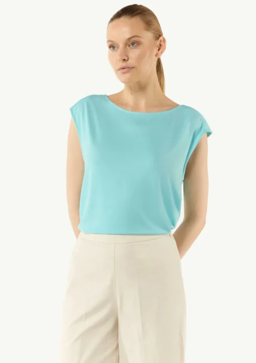 Relaxed-Fit-Shirt mit überschnittenen Schultern und Raffung