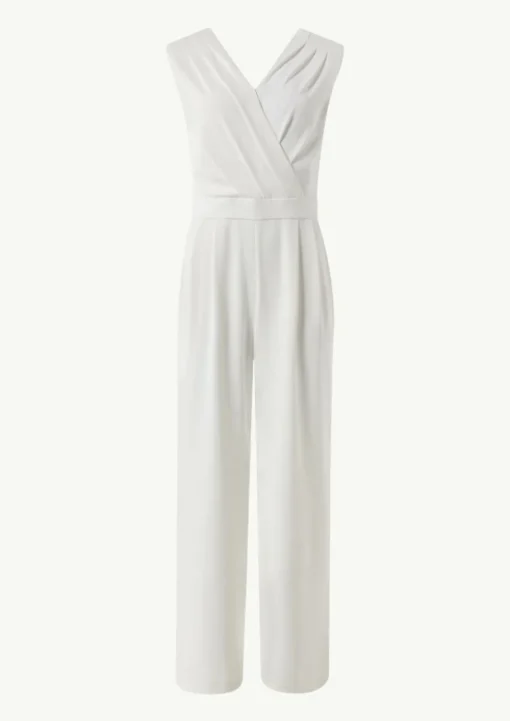 Ärmelloser Jumpsuit mit Faltendetail