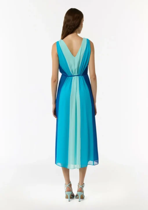 Ärmelloses Bahnen-Kleid aus Chiffon mit elastischem Bund