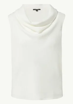 Ärmelloses Jersey-Shirt mit Wasserfall-Ausschnitt