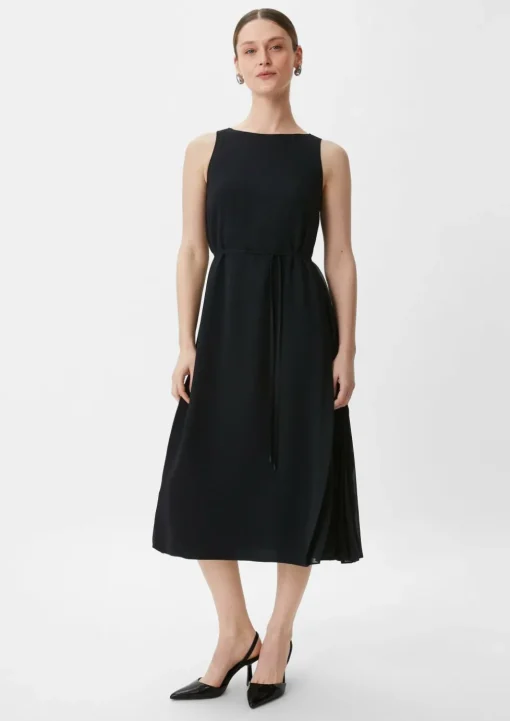 Ärmelloses Midikleid aus Crêpe