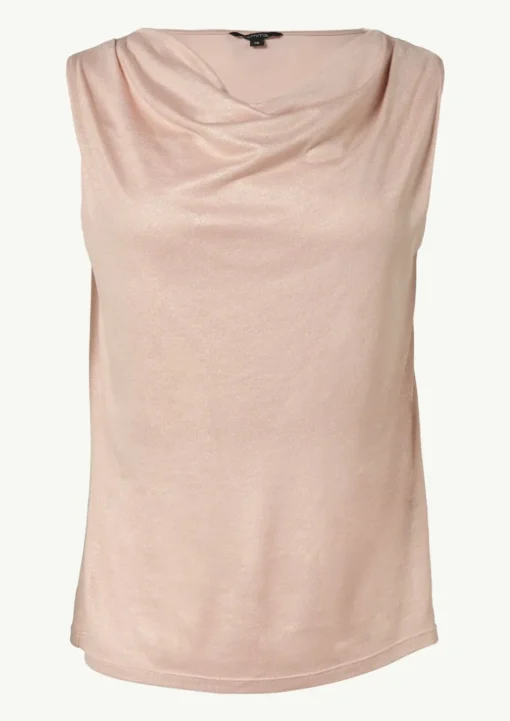 Ärmelloses Shirt mit Wasserfall-Ausschnitt