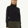 Rollkragenpullover mit Biesen und Rippdetails