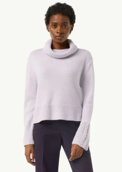 Rollkragenpullover mit Zopfdetail
