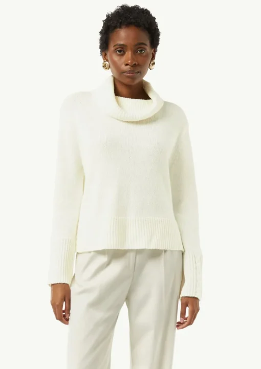 Rollkragenpullover mit Zopfdetail