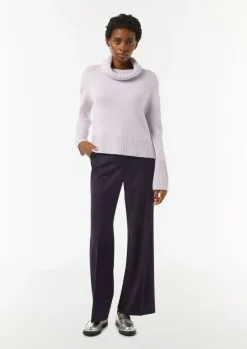 Rollkragenpullover mit Zopfdetail