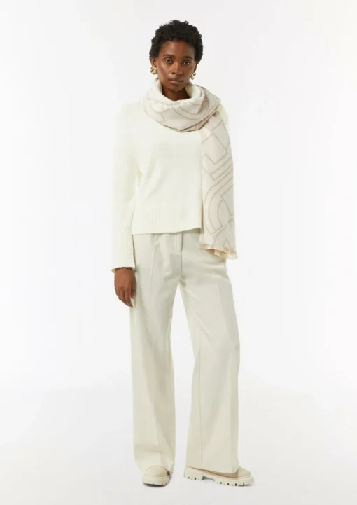 Rollkragenpullover mit Zopfdetail