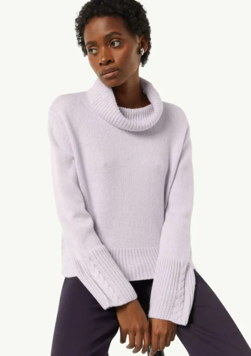 Rollkragenpullover mit Zopfdetail