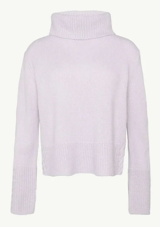Rollkragenpullover mit Zopfdetail