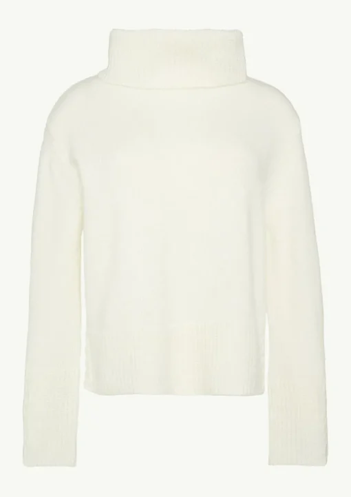 Rollkragenpullover mit Zopfdetail