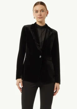 Samt-Blazer mit Reverskragen